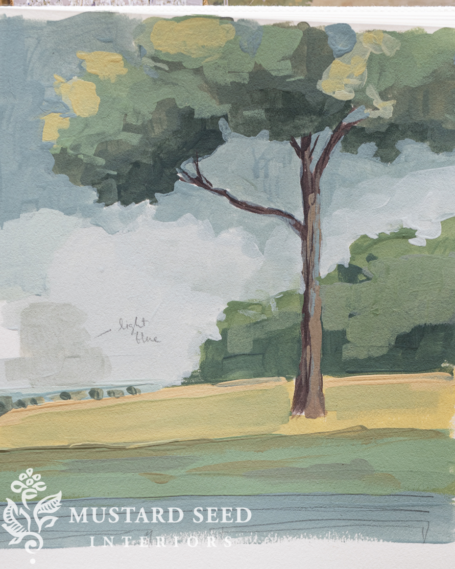 hand painted landscape mural sketches | miss mustard seed