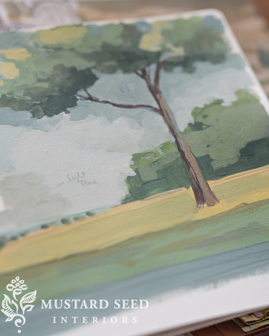 hand painted landscape mural sketches | miss mustard seed