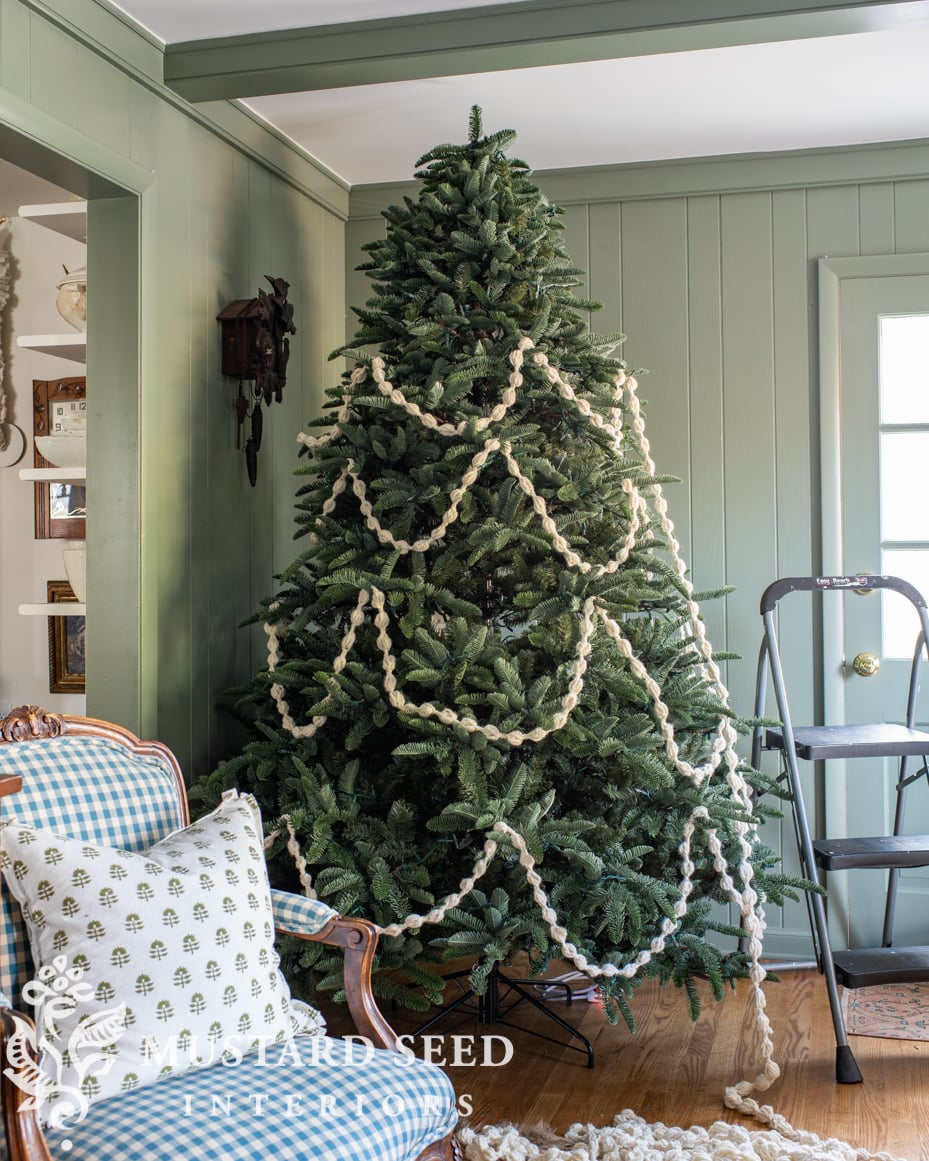 tips for decorating a christmas tree | set-up, lights, and garland | miss mustard seed