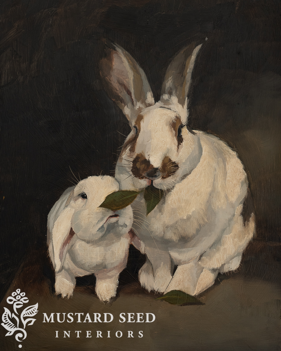 rabbit duo original oil painting | miss mustard seed