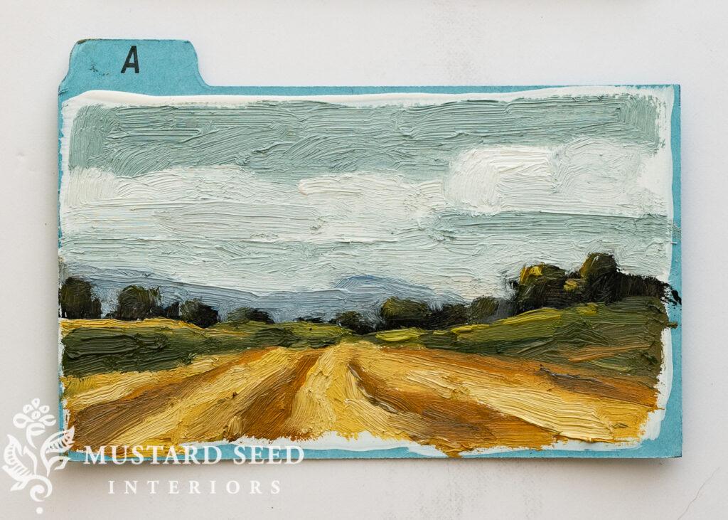 original oil painting on index card dividers | miss mustard seed