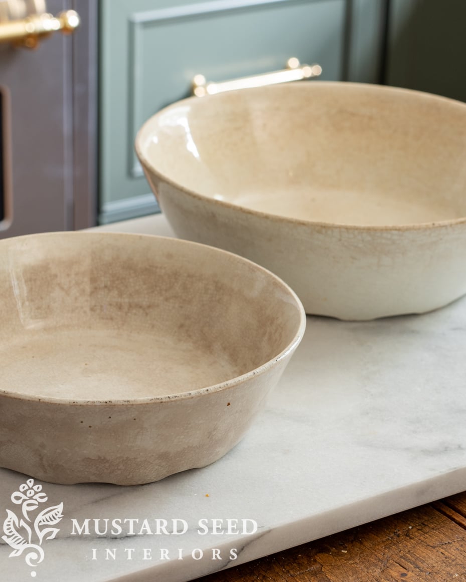 antique ironstone milk pans | miss mustard seed