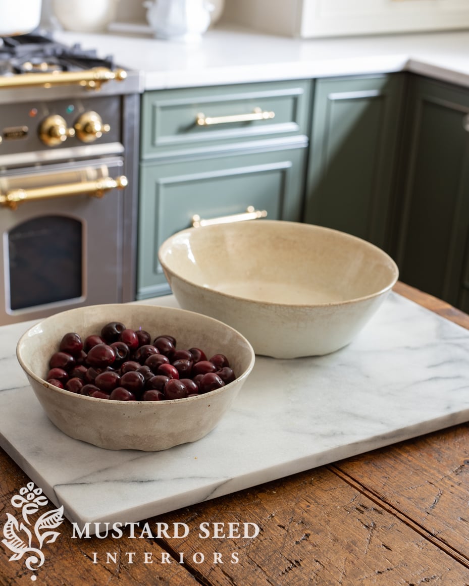 antique ironstone milk pans | miss mustard seed