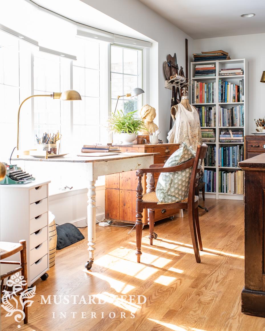 vintage oak desk | miss mustard seed