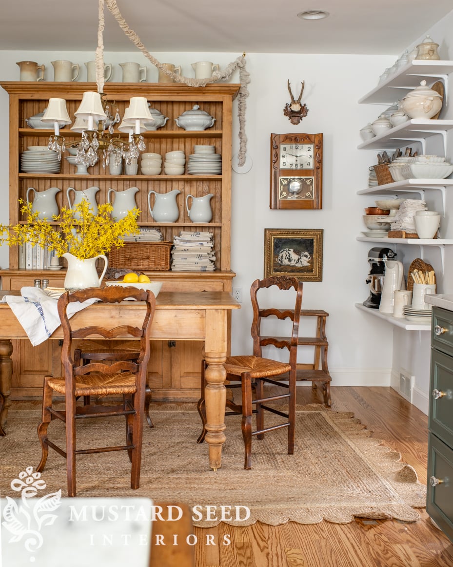 shelf styling | white ironstone collection | miss mustard seed