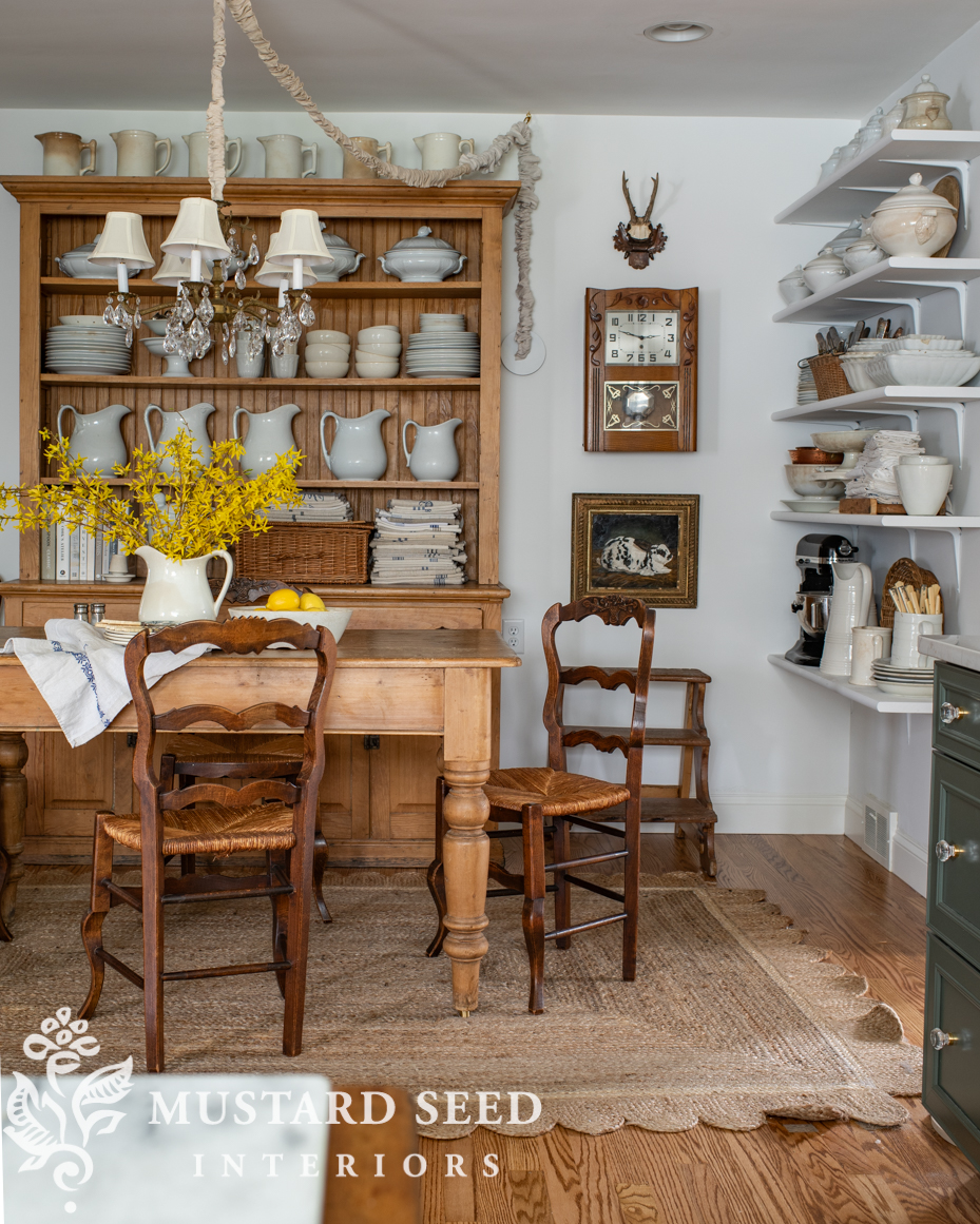 kitchen eating area | antique pine furniture | ironstone | miss mustard seed