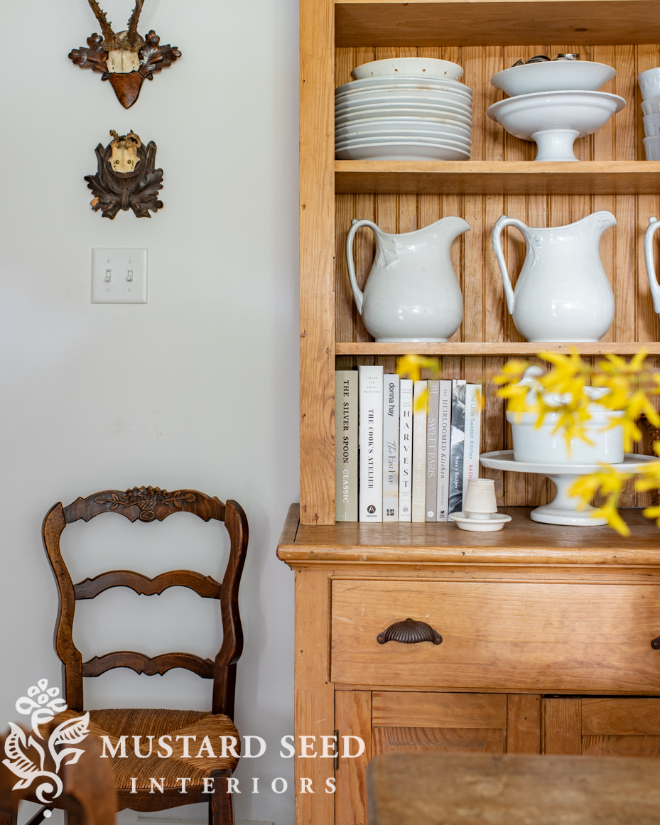 shelf styling | white ironstone collection | miss mustard seed