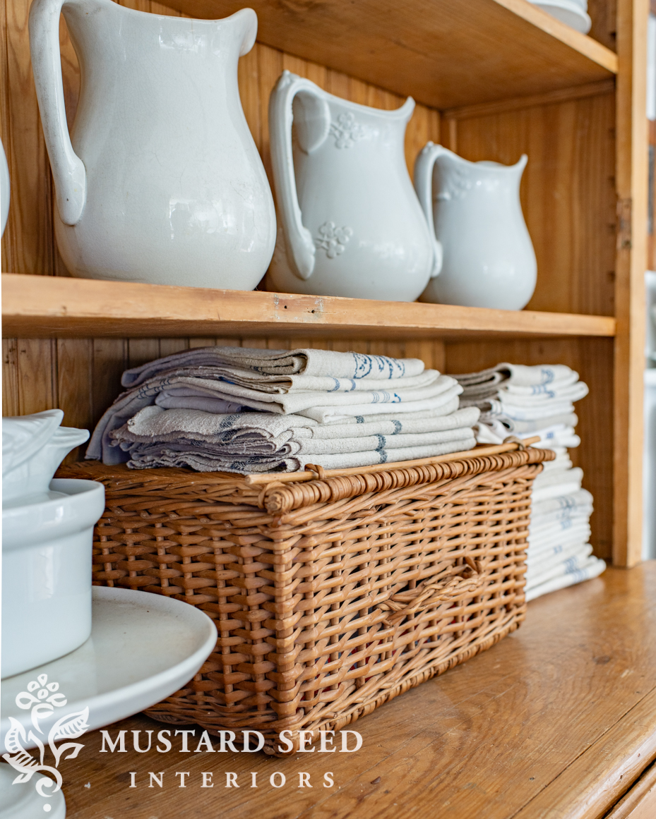 shelf styling | white ironstone collection | miss mustard seed