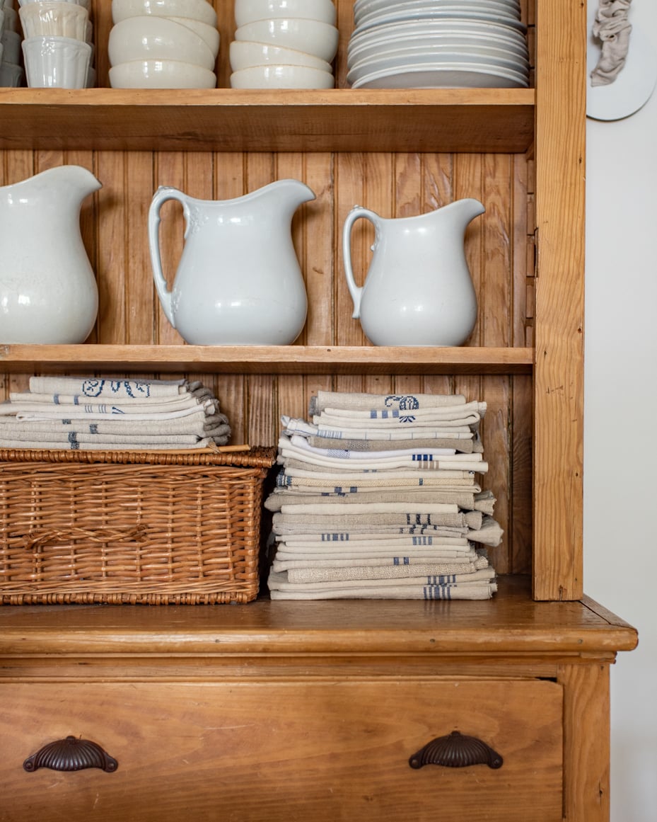 shelf styling | white ironstone collection | miss mustard seed