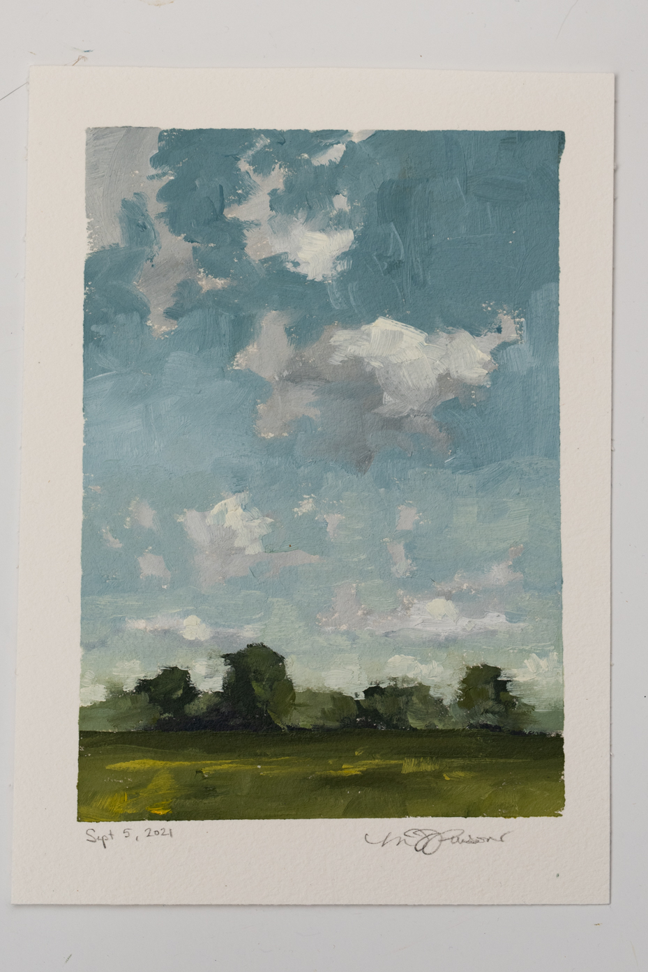 minnesota cloud sketch | original oil painting | miss mustard seed