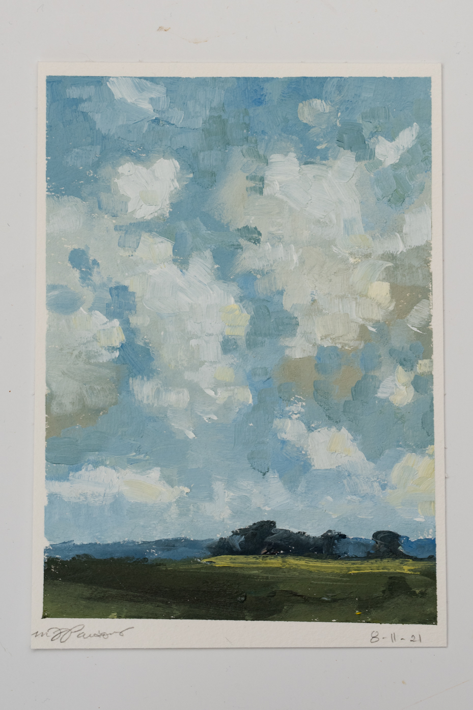 minnesota cloud sketch | original oil painting | miss mustard seed