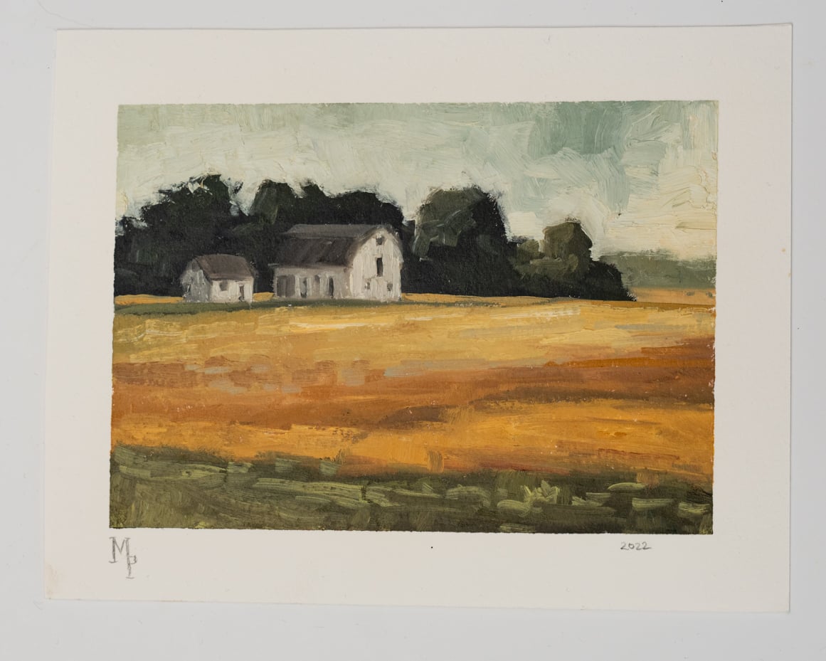 Autumn Barn | original oil painting | miss mustard seed
