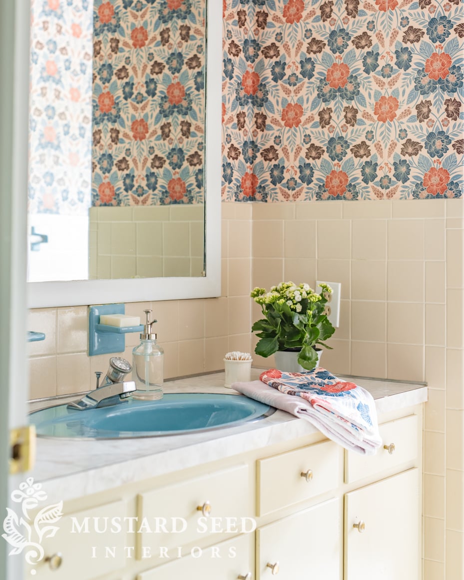 1970 bathroom refresh with society6 | miss mustard seed