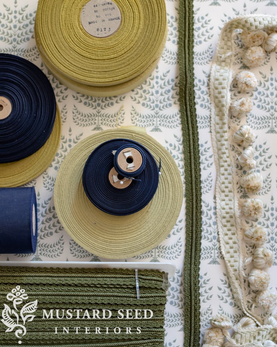 vintage French celadon grosgrain ribbon | miss mustard seed