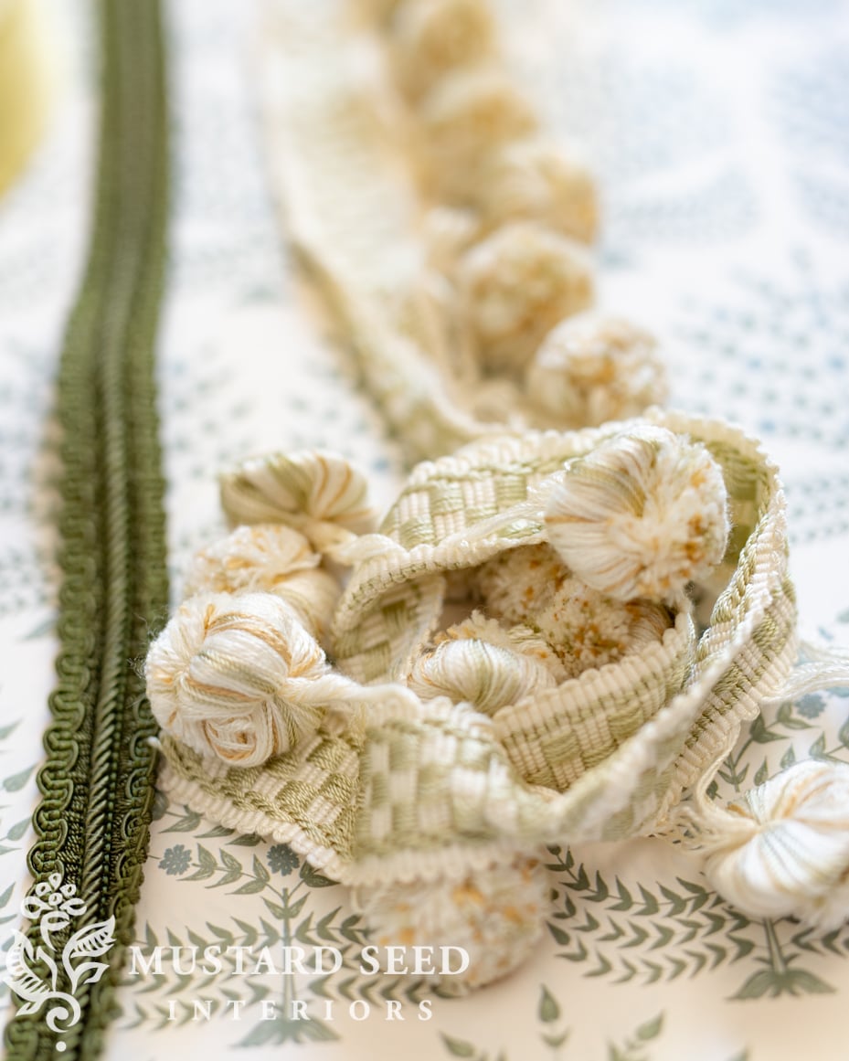 pale green and cream onion bauble trim | miss mustard seed