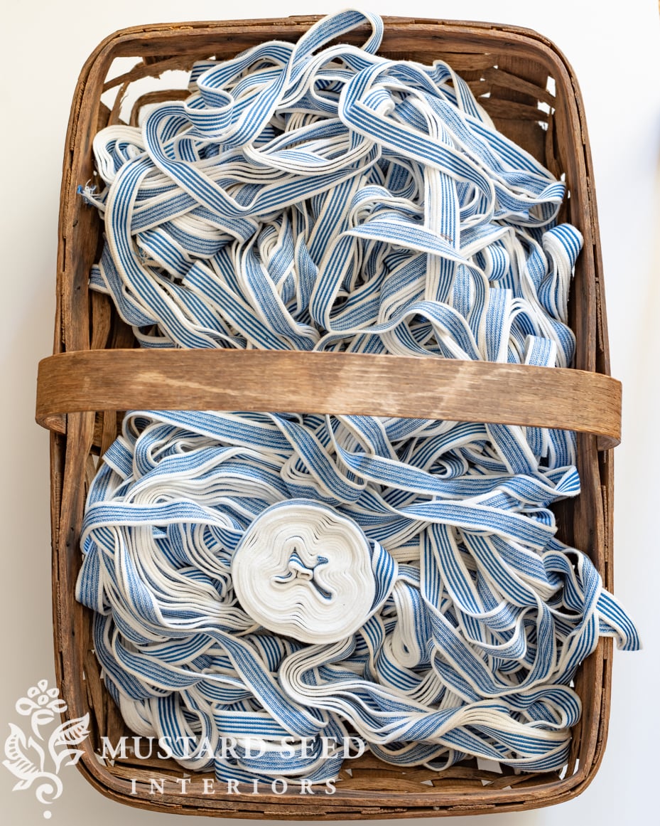 vintage woven blue and white ribbon | miss mustard seed