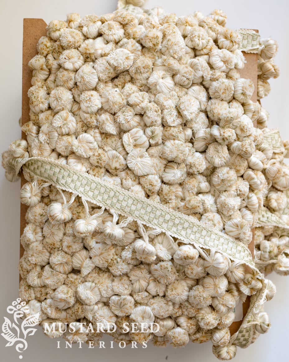 pale green and cream onion bauble trim | miss mustard seed