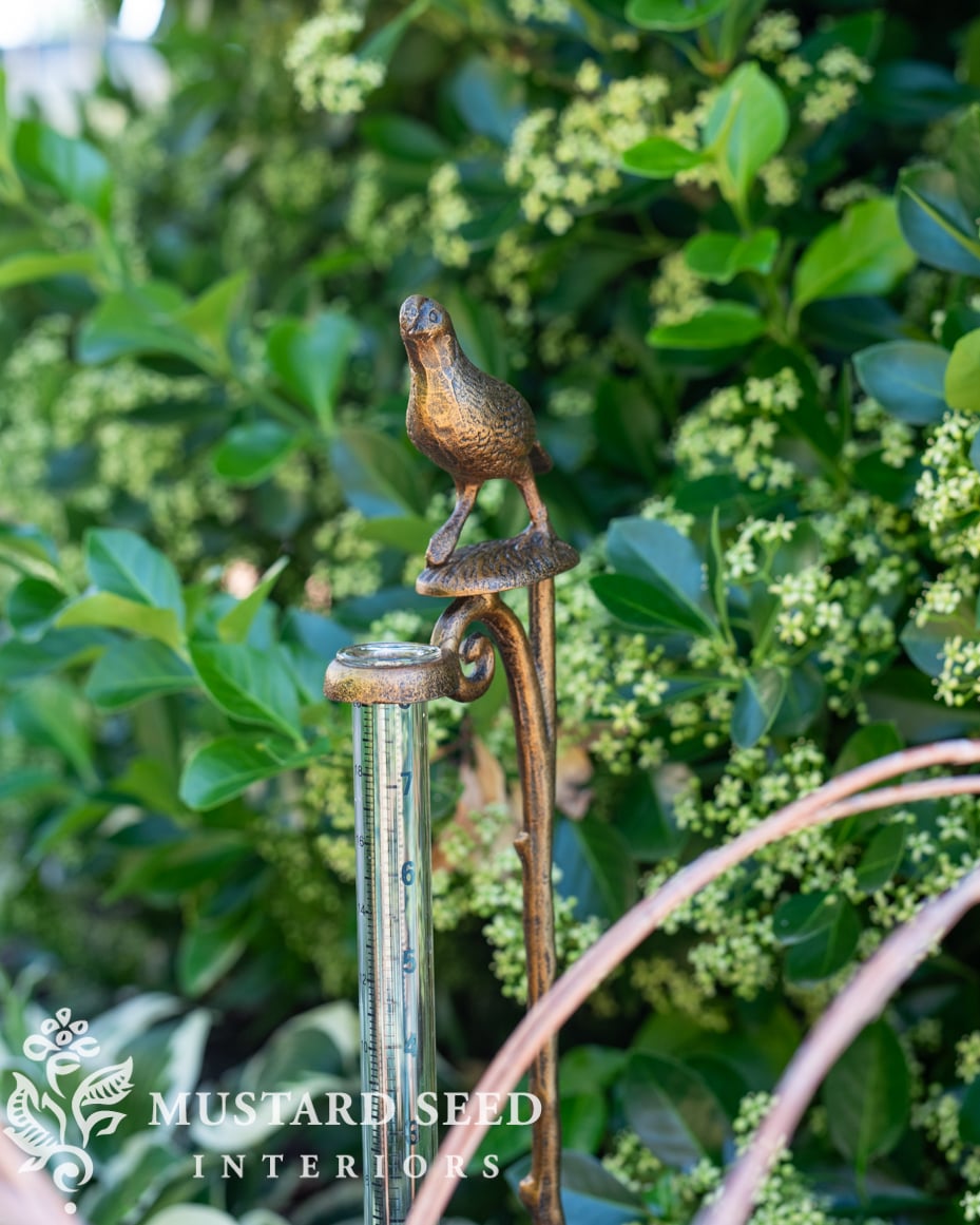 quail rain gauge | miss mustard seed