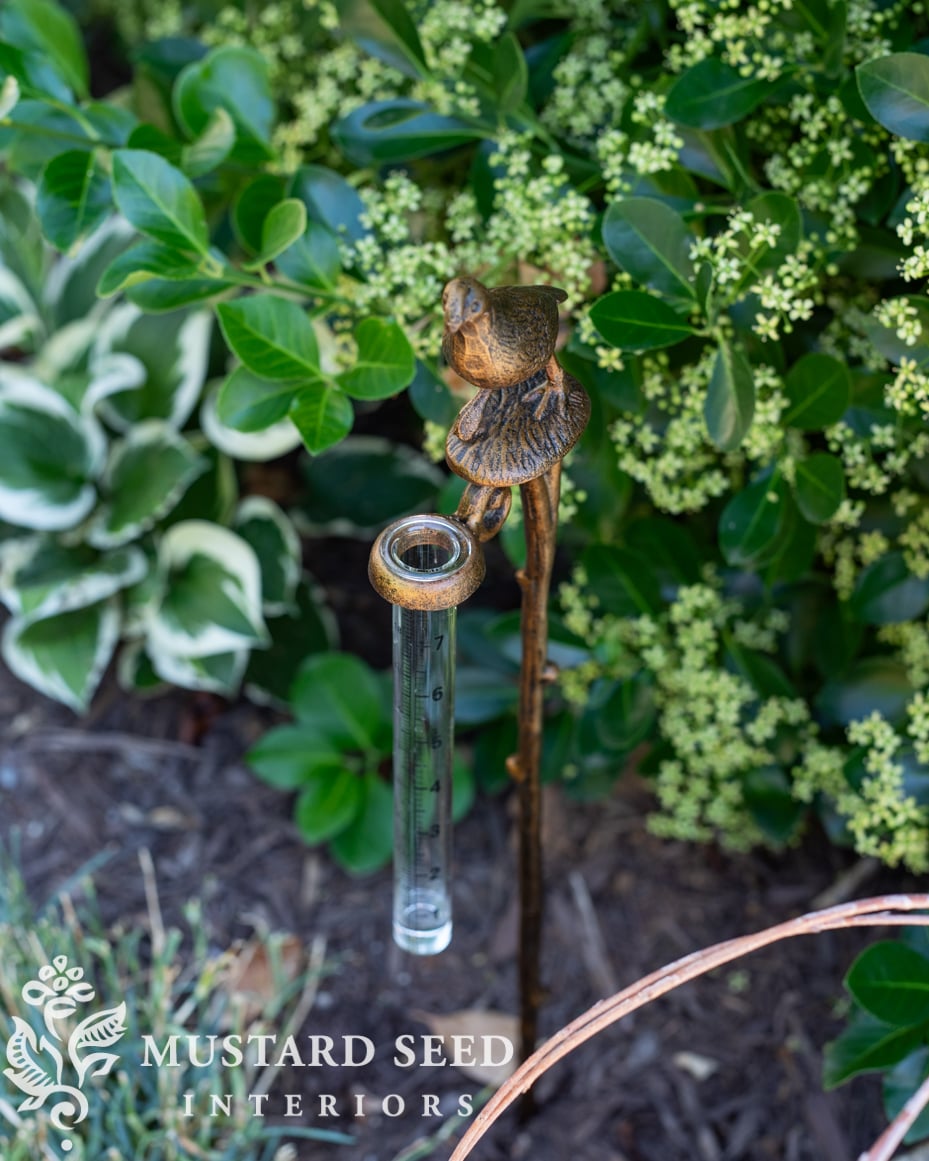 quail rain gauge | miss mustard seed