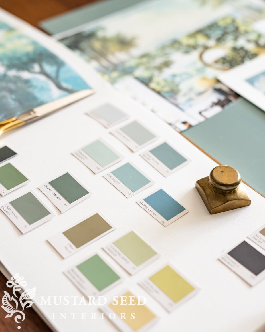 hand painted landscape mural palette | miss mustard seed