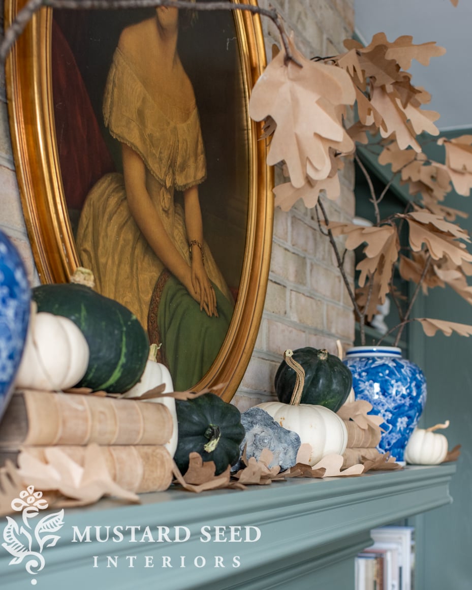 simple, natural fall mantel | autumn craft project | fall decorating | miss mustard seed