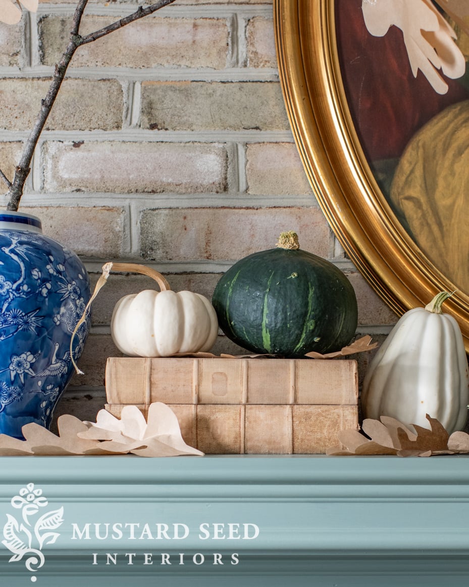 simple, natural fall mantel | autumn craft project | fall decorating | miss mustard seed