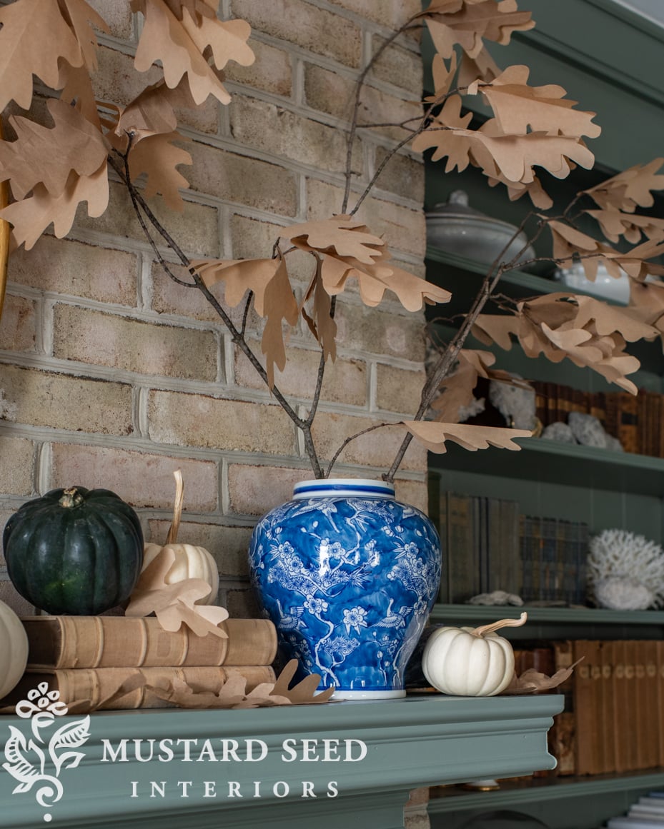 simple, natural fall mantel | autumn craft project | fall decorating | miss mustard seed