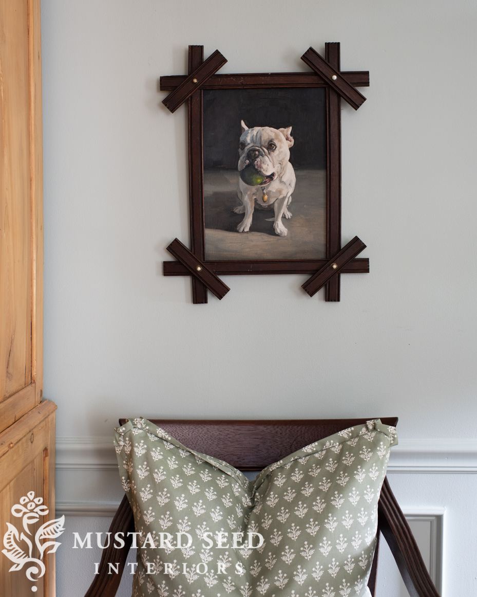 original oil painting | dog portrait | miss mustard seed | Marian Parsons fine art
