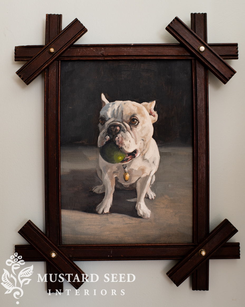 original oil painting | dog portrait | miss mustard seed | Marian Parsons fine art