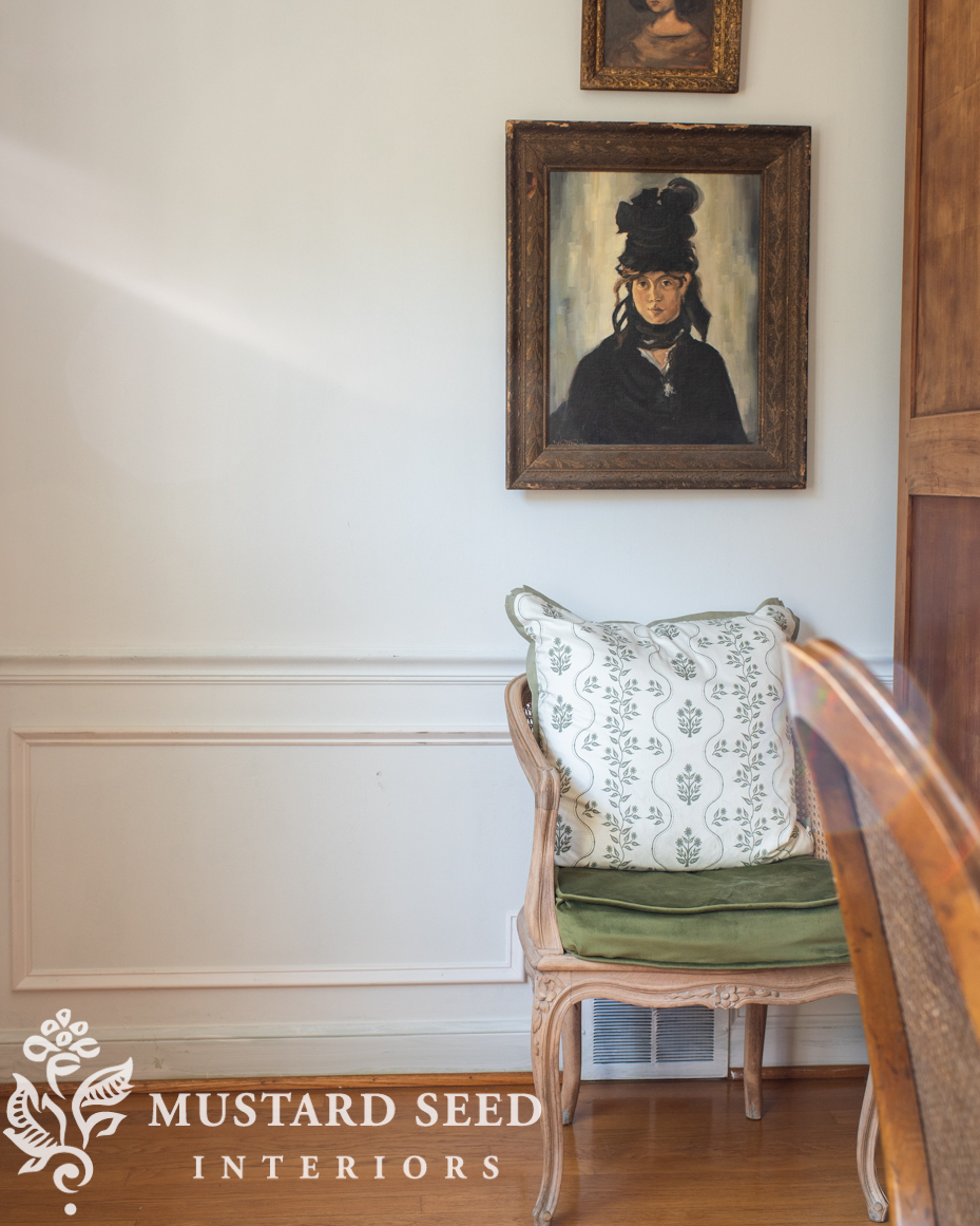 dining room makeover | picture frame molding | miss mustard seed