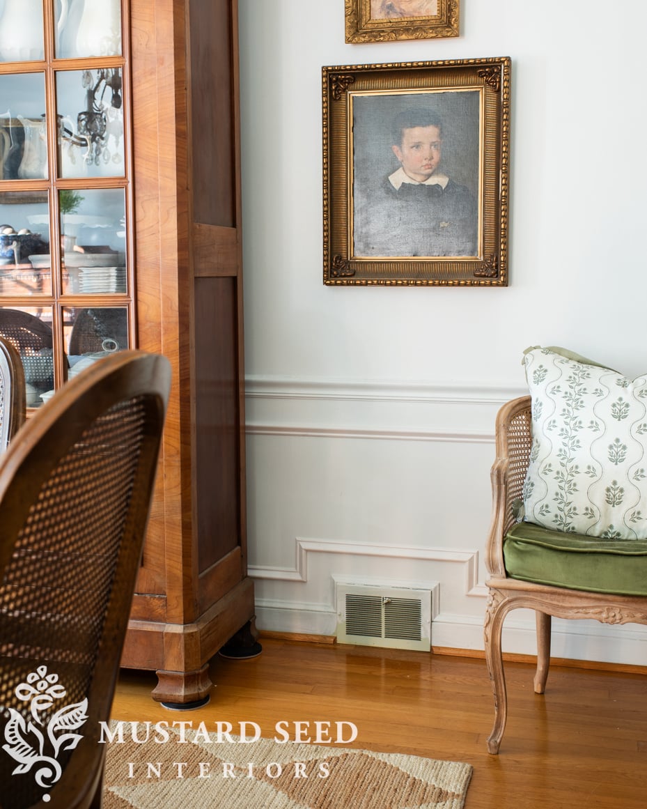 dining room makeover | picture frame molding | miss mustard seed