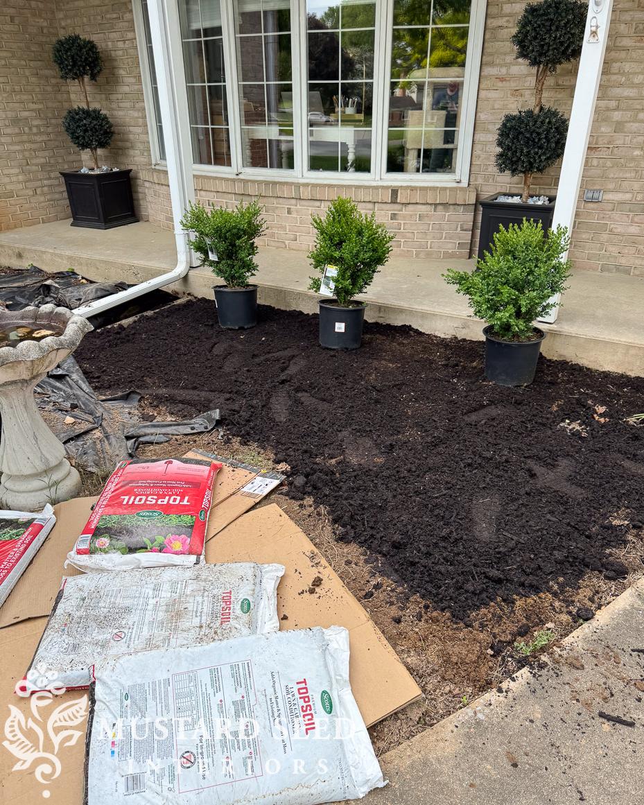 front garden bed planting | 1970 home renovation | miss mustard seed
