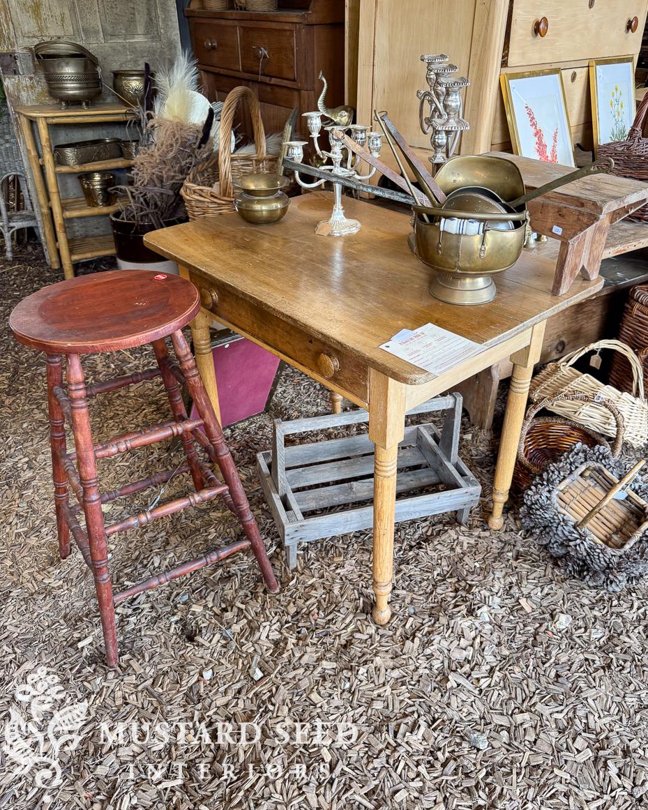 Lucketts Spring Market | antique pine table | miss mustard seed