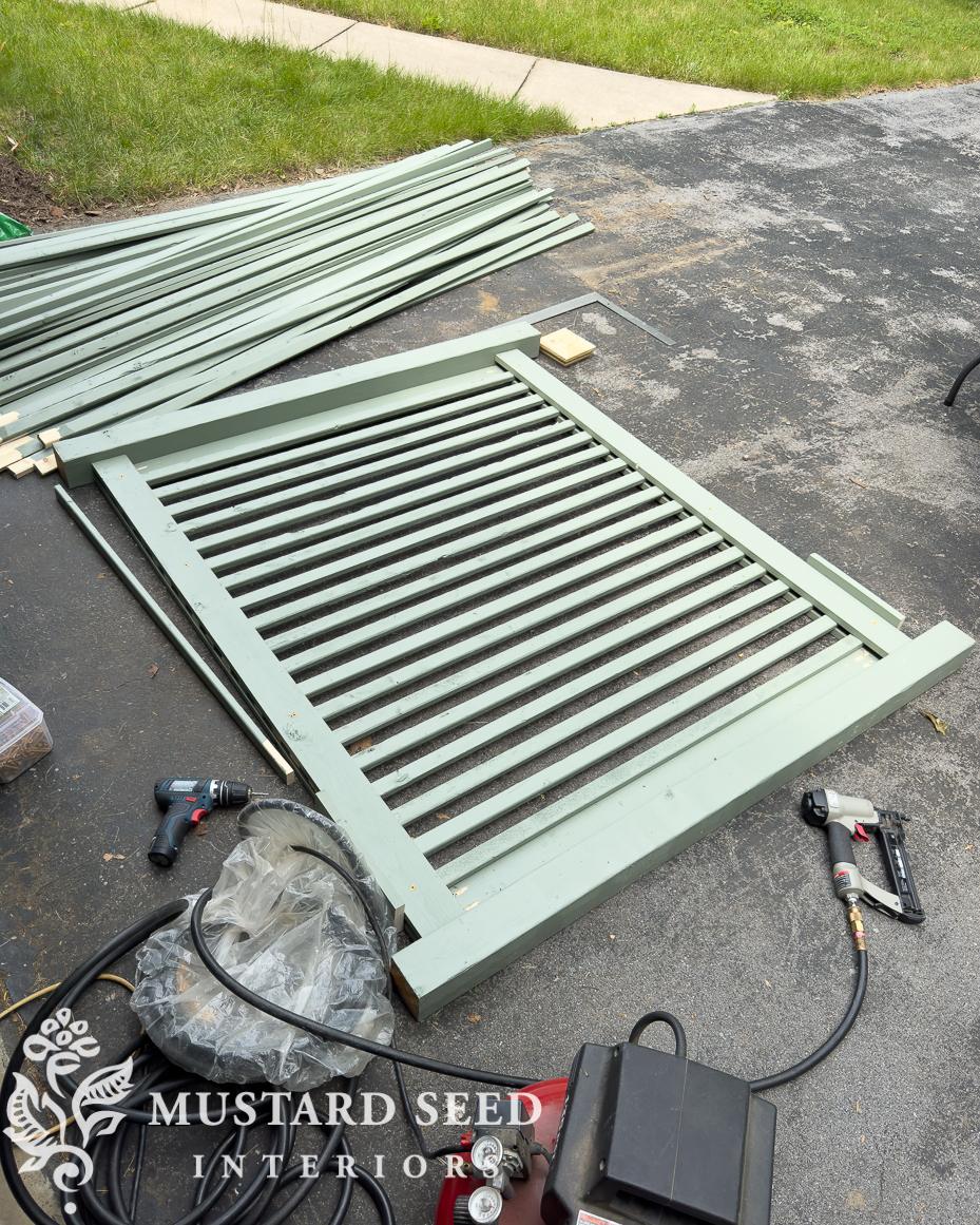 custom built A/C surround | card room green | miss mustard seed