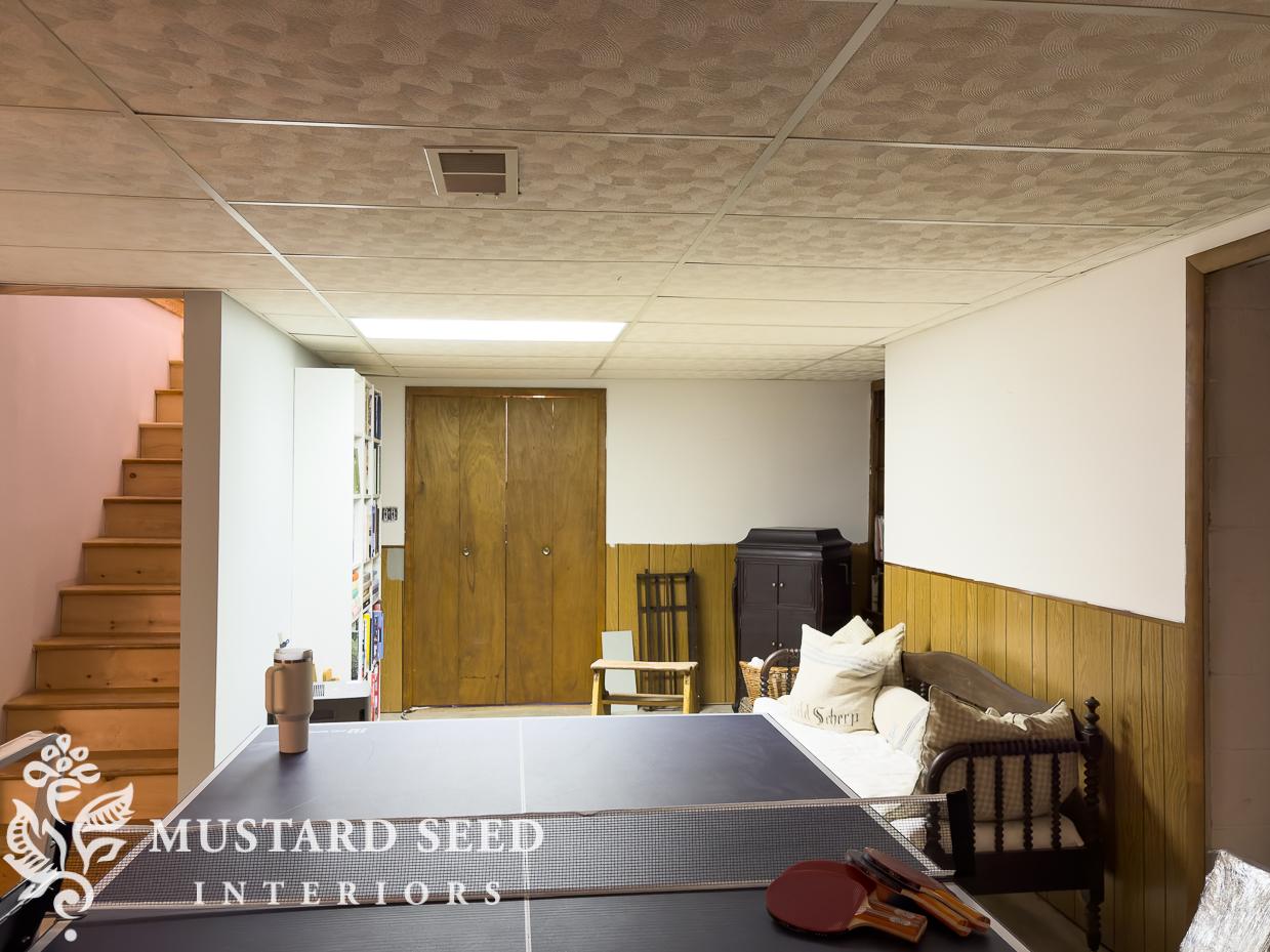 painting wallpaper | 1970 basement makeover | miss mustard seed