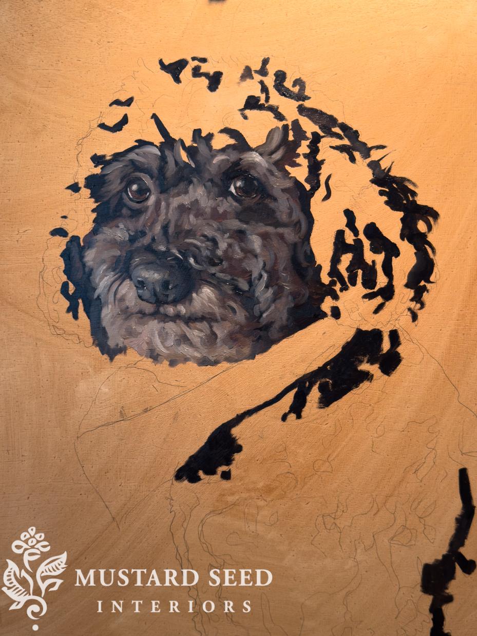 pet portraits for Fixer to Fabulous | marian parsons fine art | original oil paintings | miss mustard seed