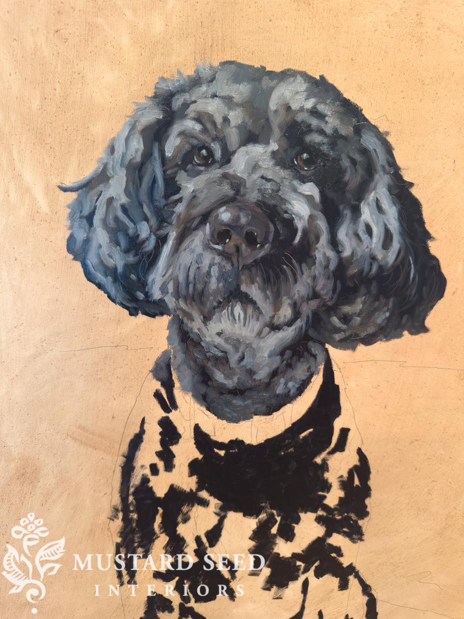 pet portraits for Fixer to Fabulous | marian parsons fine art | original oil paintings | miss mustard seed