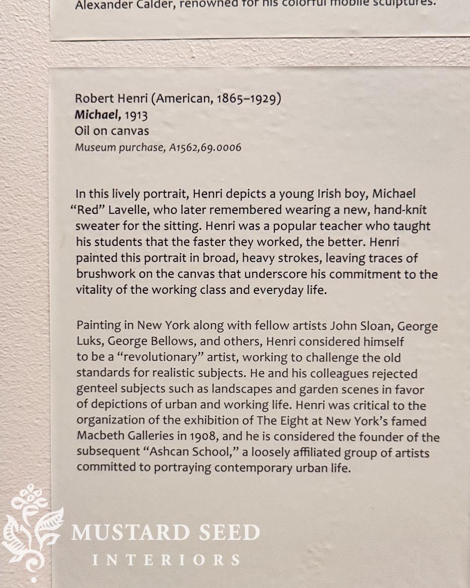 Robert Henri | "Michael" original oil portrait | Washington County Museum of Fine Arts | miss mustard seed
