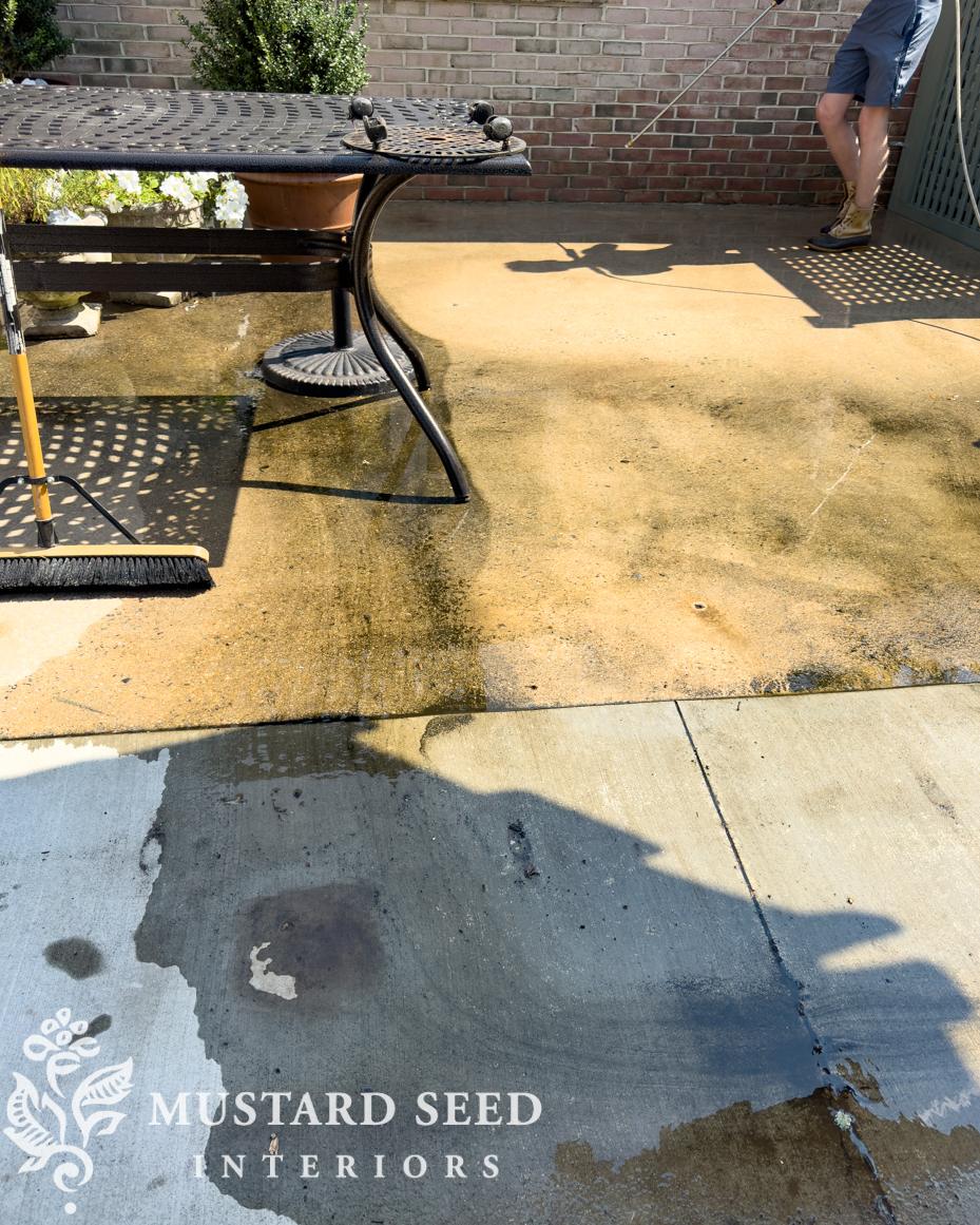 Power washing the patio | miss mustard seed