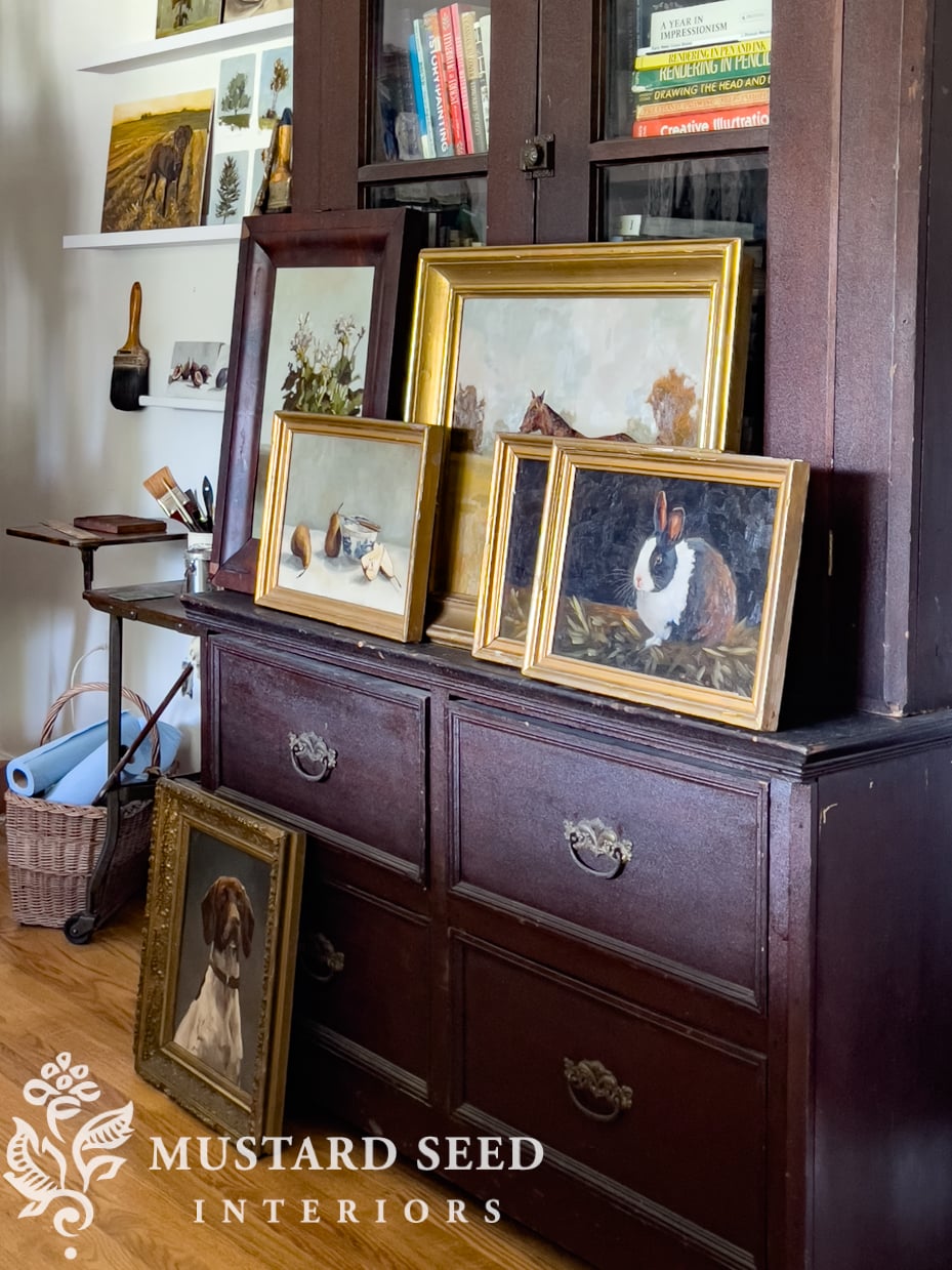 original oil paintings | art studio | miss mustard seed | marian parsons