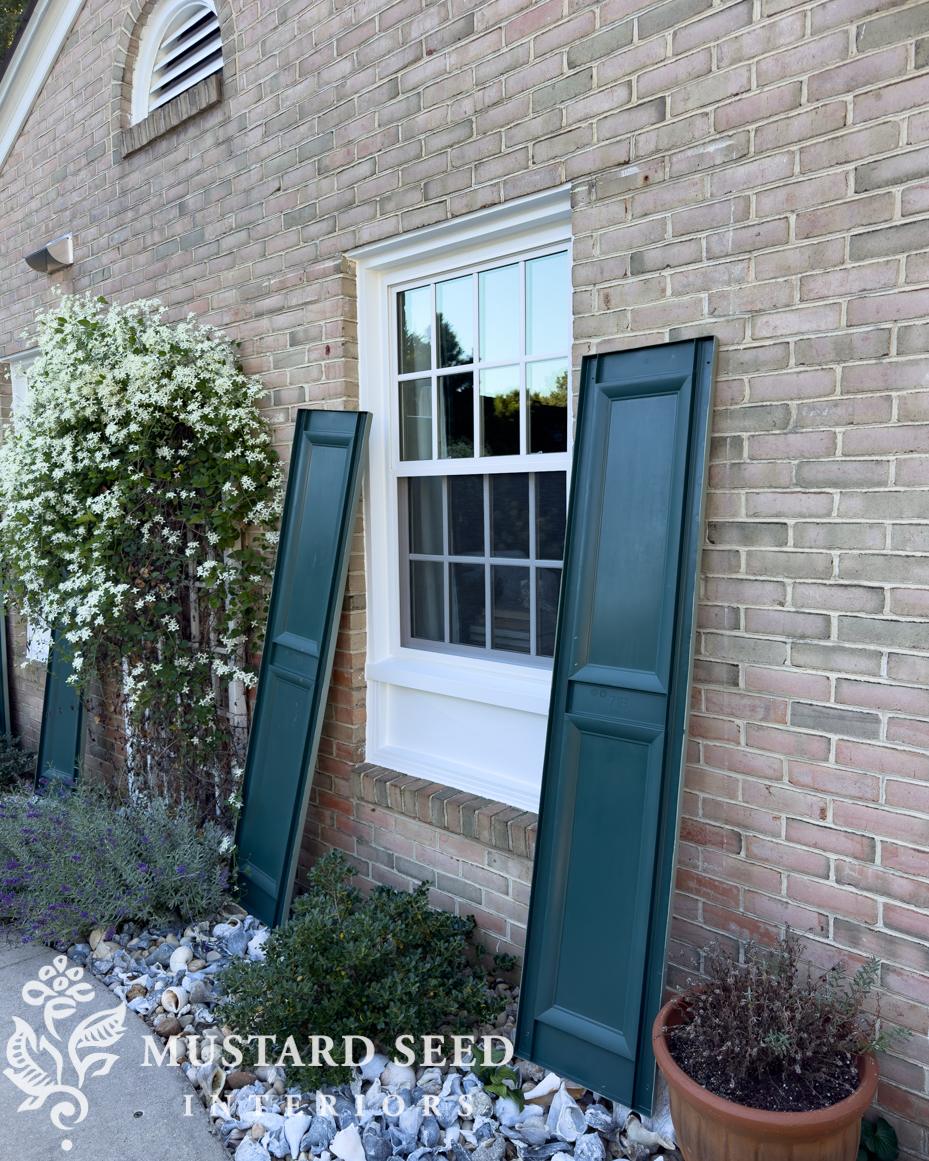 installing shutters on brick | miss mustard seed
