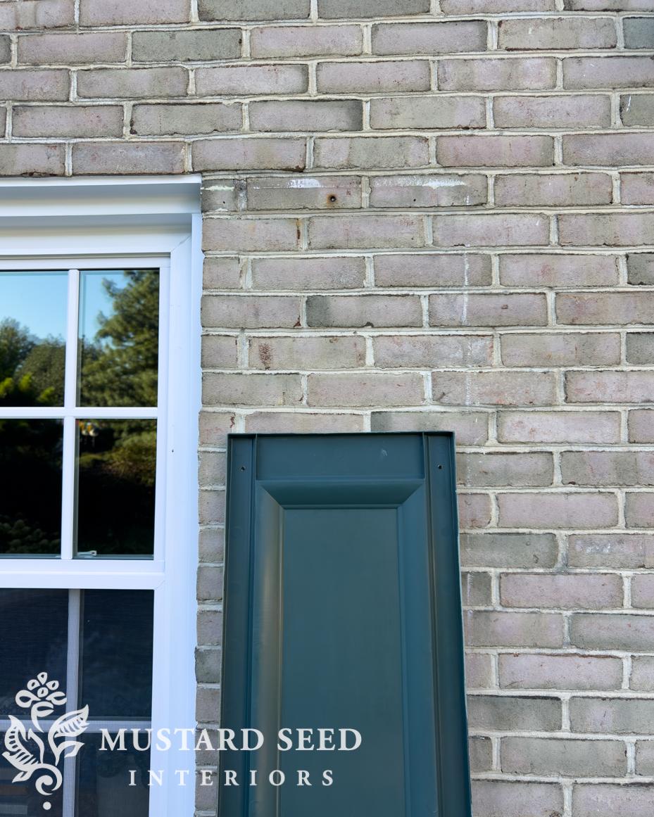 installing shutters on brick | miss mustard seed
