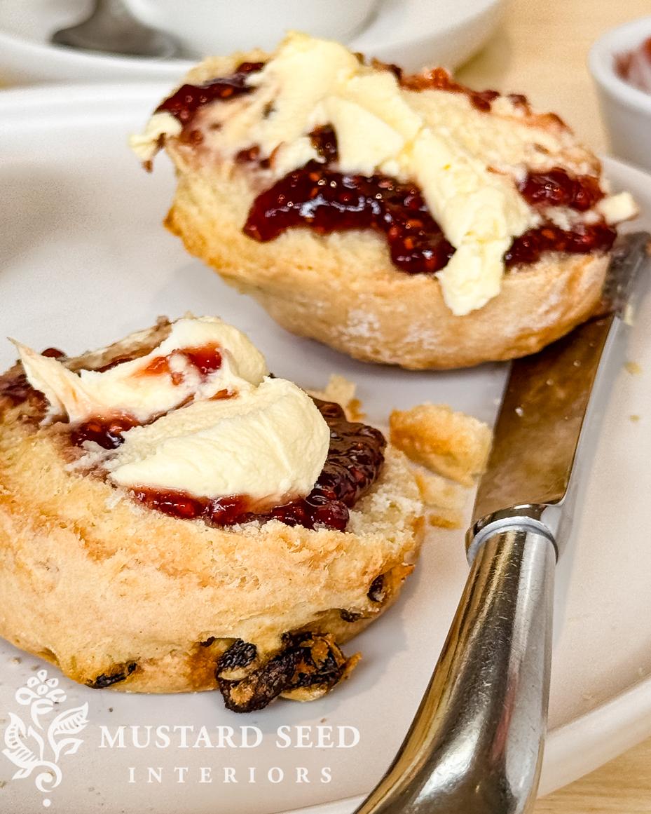 Daylesford Organic Farmshop | scones, jam, and clotted cream | miss mustard seed
