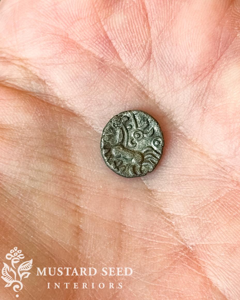 15 BC celtic coin | found by Carol Butler with metal detector | miss mustard seed