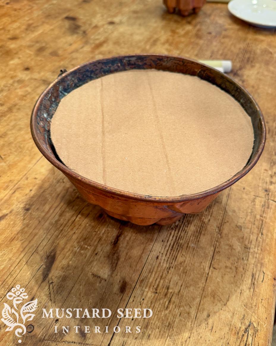 copper mold candle centerpiece | Christmas decorating | miss mustard seed