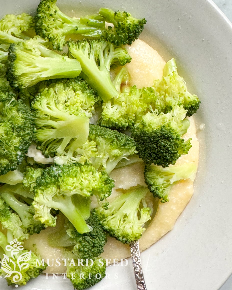broccoli and grits | miss mustard seed