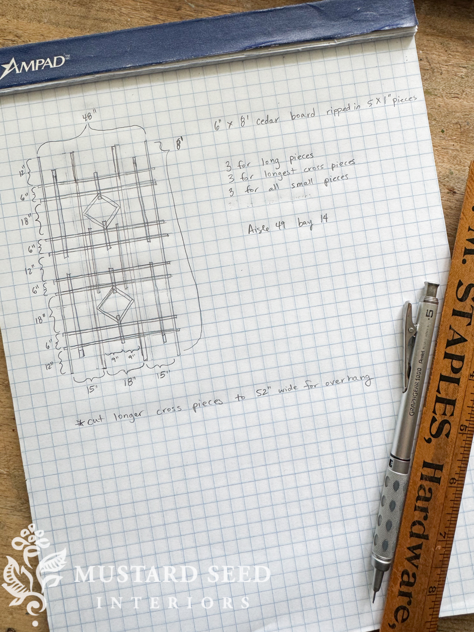 designing a cedar garden trellis | miss mustard seed