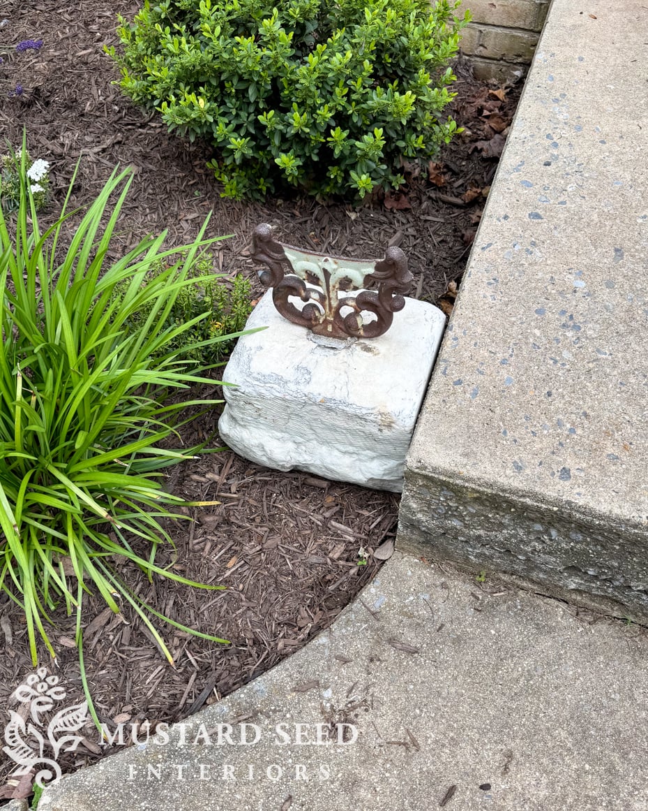 antique boot scraper in marble | miss mustard seed