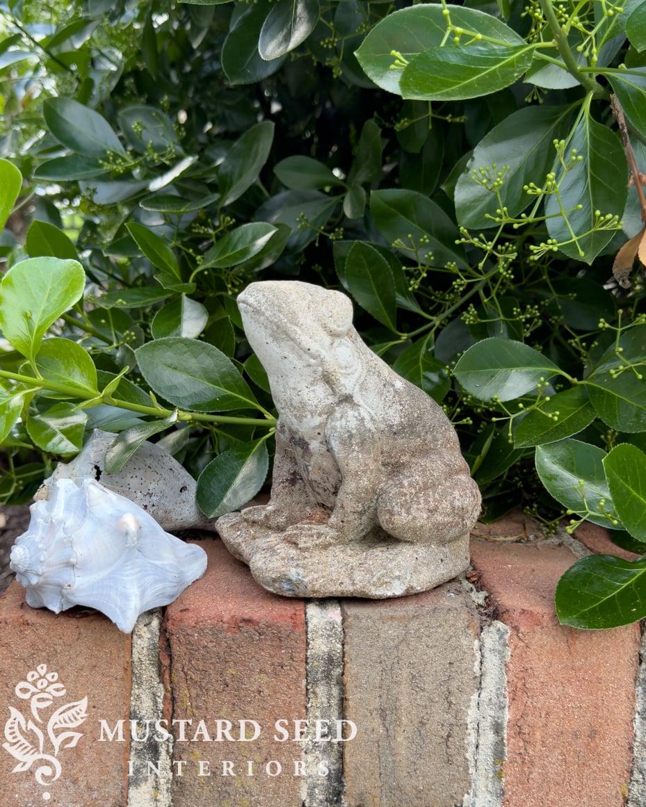 antique concrete garden frog | miss mustard seed