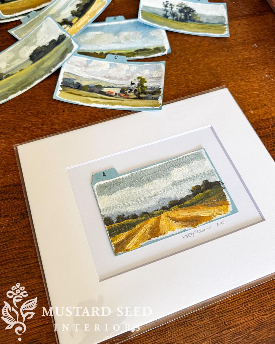 Index card oil paintings | miss mustard seed